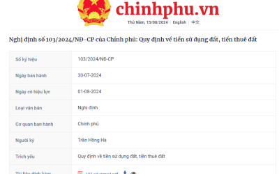 Quy định về tiền sử dụng đất, tiền thuê đất