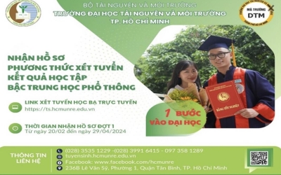 Trường ĐH Tài nguyên và Môi trường TP HCM nhận hồ sơ xét học bạ từ ngày 20-2