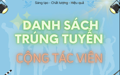 CÔNG BỐ DANH SÁCH CÁC BẠN CỘNG TÁC VIÊN TRÚNG TUYỂN