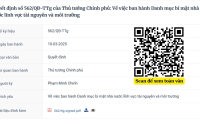 Về việc ban hành Danh mục bí mật nhà nước lĩnh vực tài nguyên và môi trường